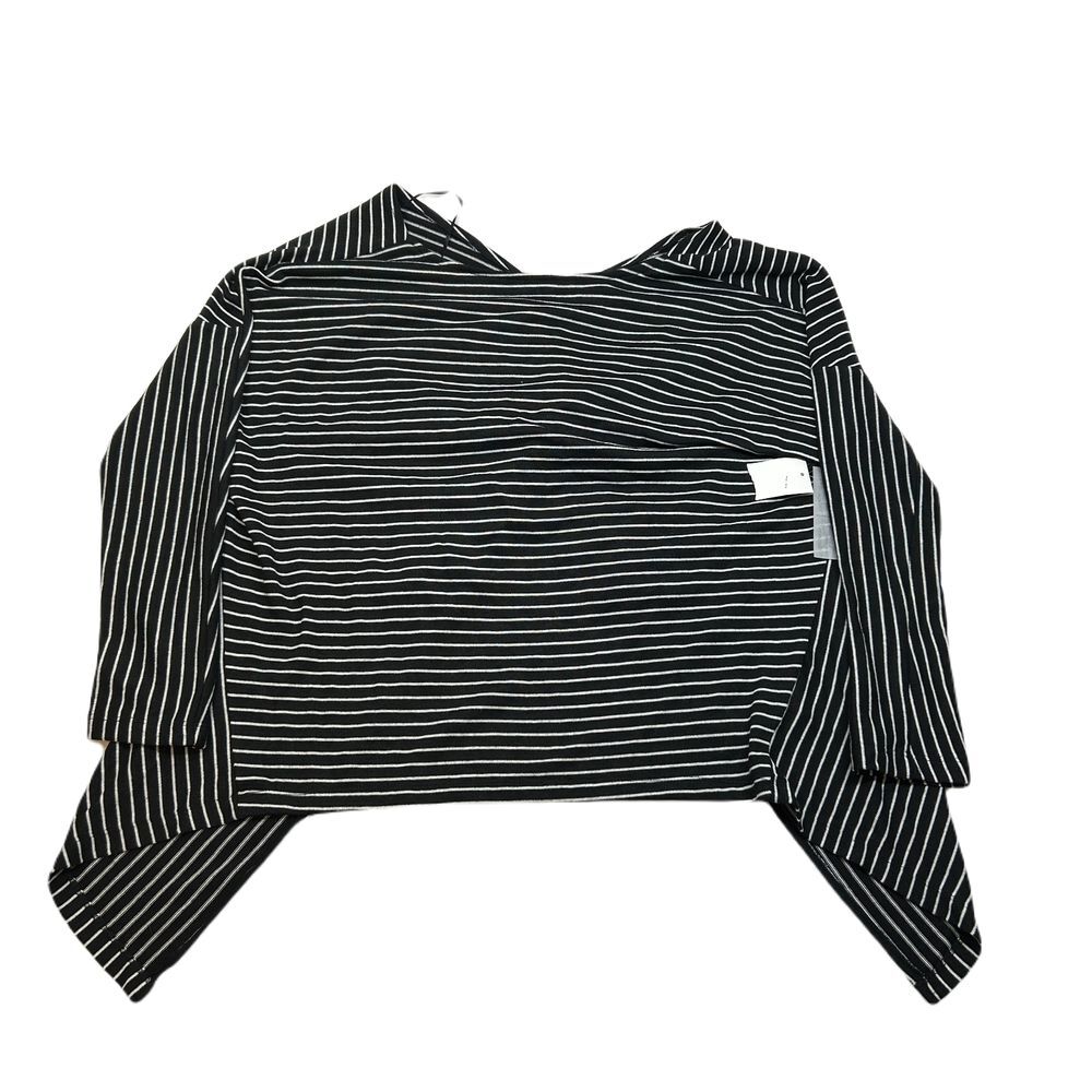 1. State Long Sleeve Crew Neck Top Womens Small Rich Black Low Back‎ Striped